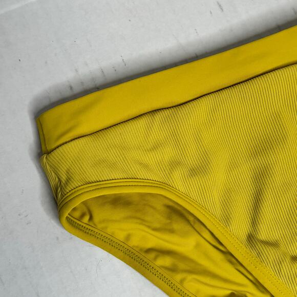 L*Space Frenchi Ribbed Bikini Bottom in Yellow Women's Large NWT - Picture 3 of 7